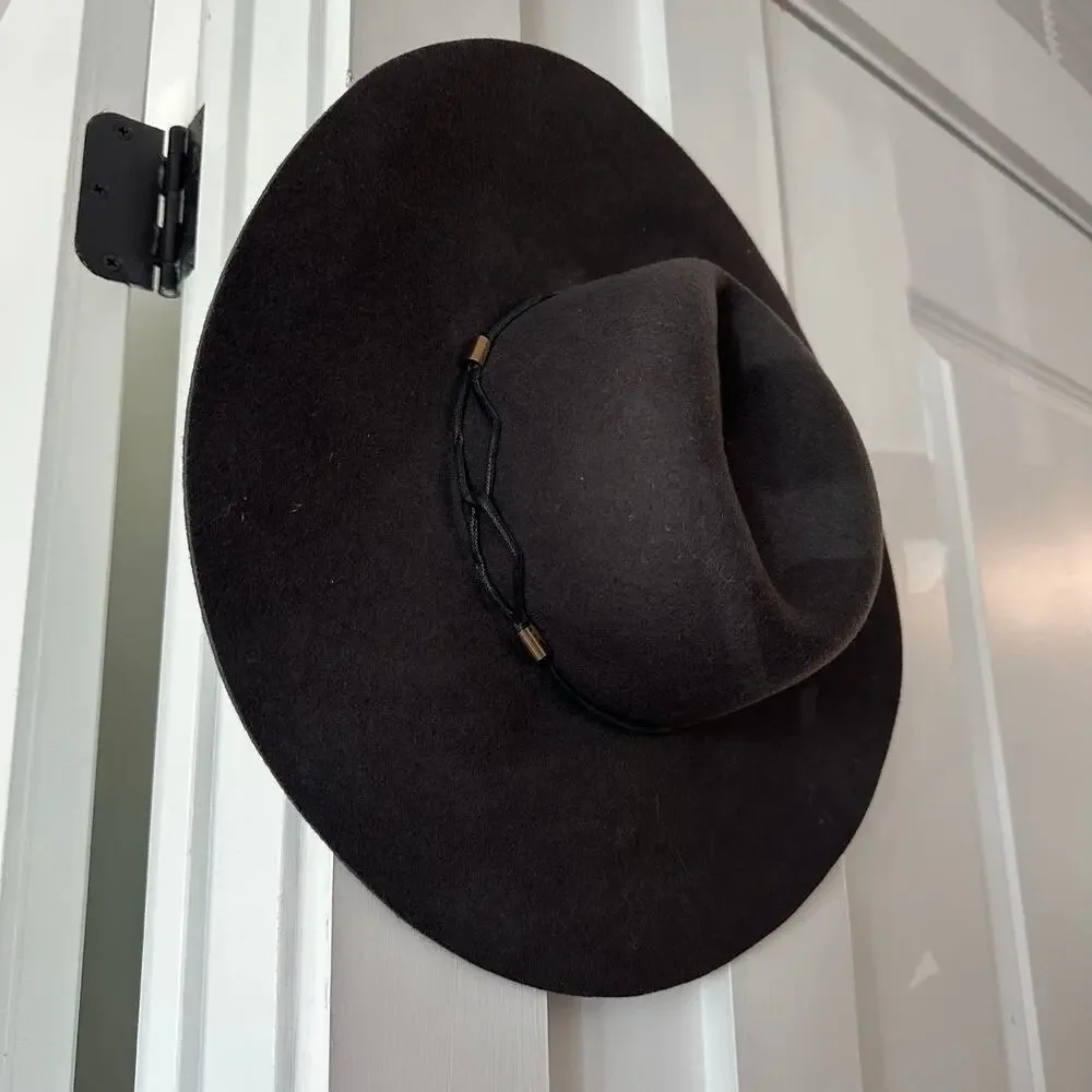 Tart Chocolate Brown 100% Wool Boho Chic Hat Wide Brim